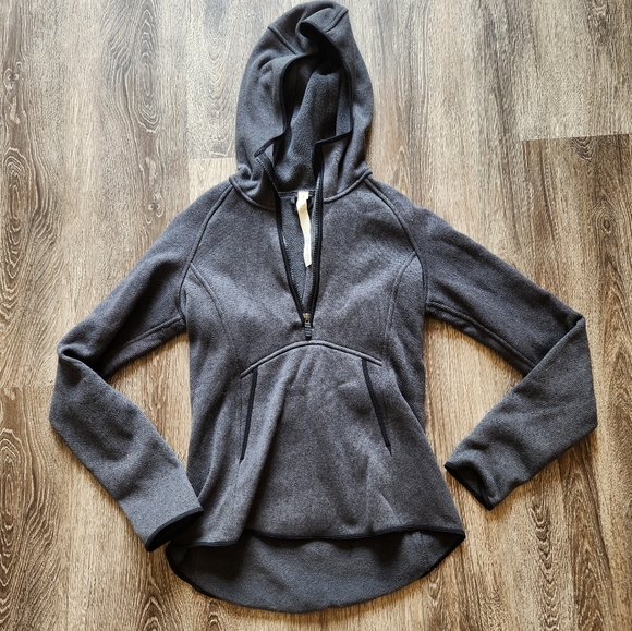 Lululemon Fleece & Thank You Pullover in Heathered Black Sz. 4 Rip Tag Attached - Picture 2 of 5